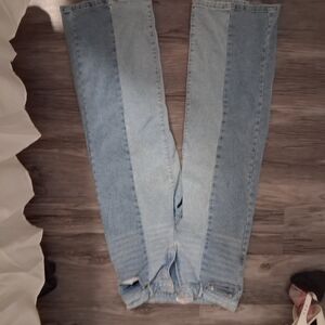 Marc New York Two-Tone Light and Medium Blue Wide-Leg Jeans